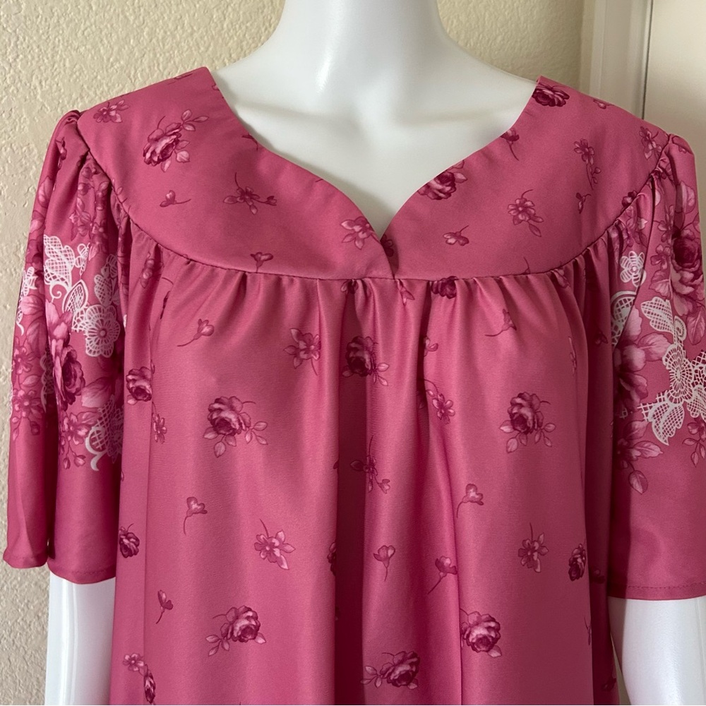 Anthony Richards Pink Floral Muumuu Housedress Lo… - image 2